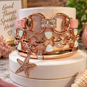 Bomb Party Rosewater Reef Bracelet Stack Rose Gold Removable Charms
